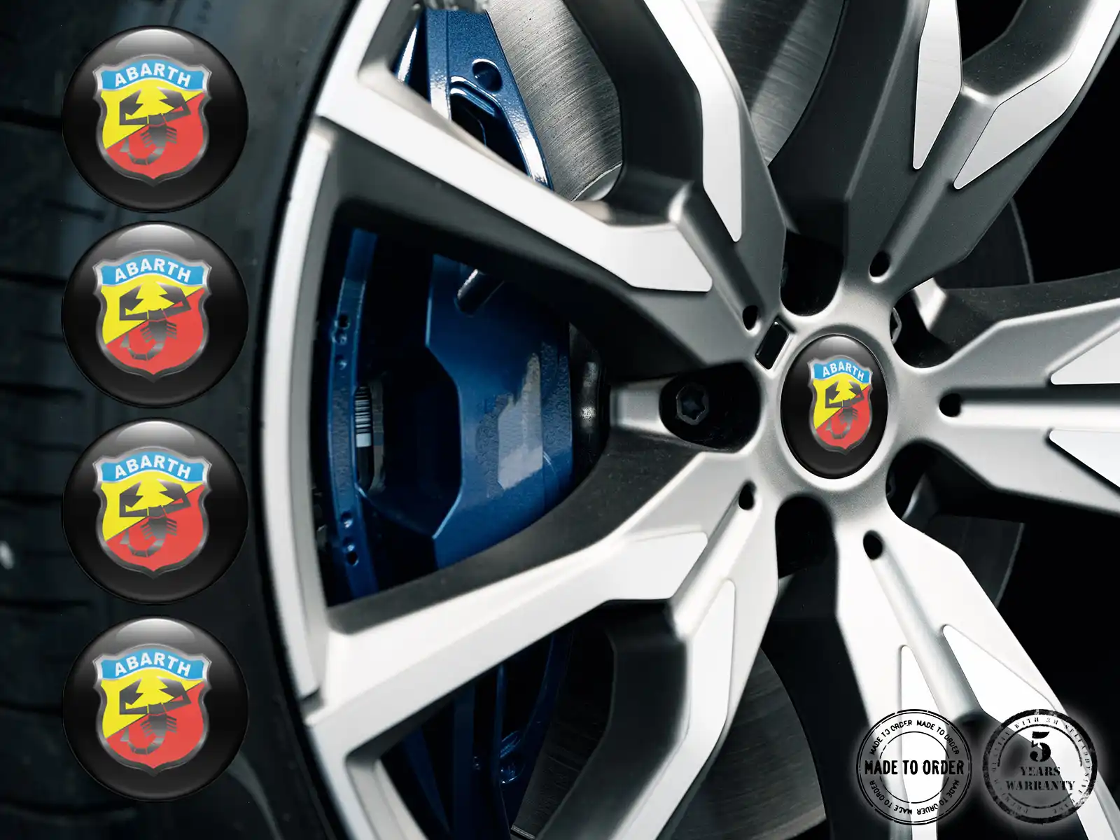 Fiat Abarth Rim Stickers Car Edition Stylish Dome Logos